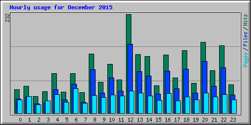 Hourly usage for December 2015